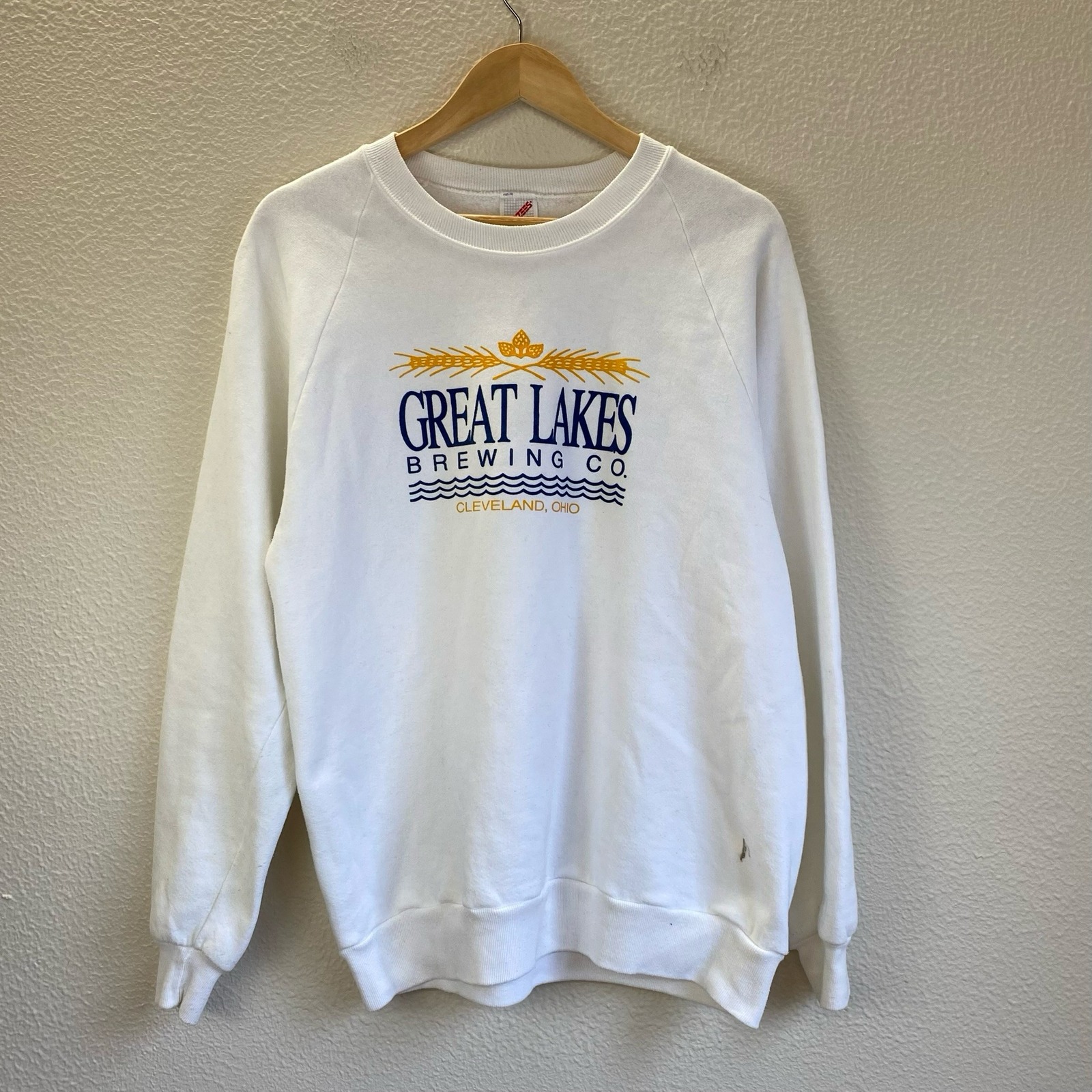 Jerzees Great Lakes Brewing Co Sweatshirt Mens Xl White Vintage 90s Usa Made